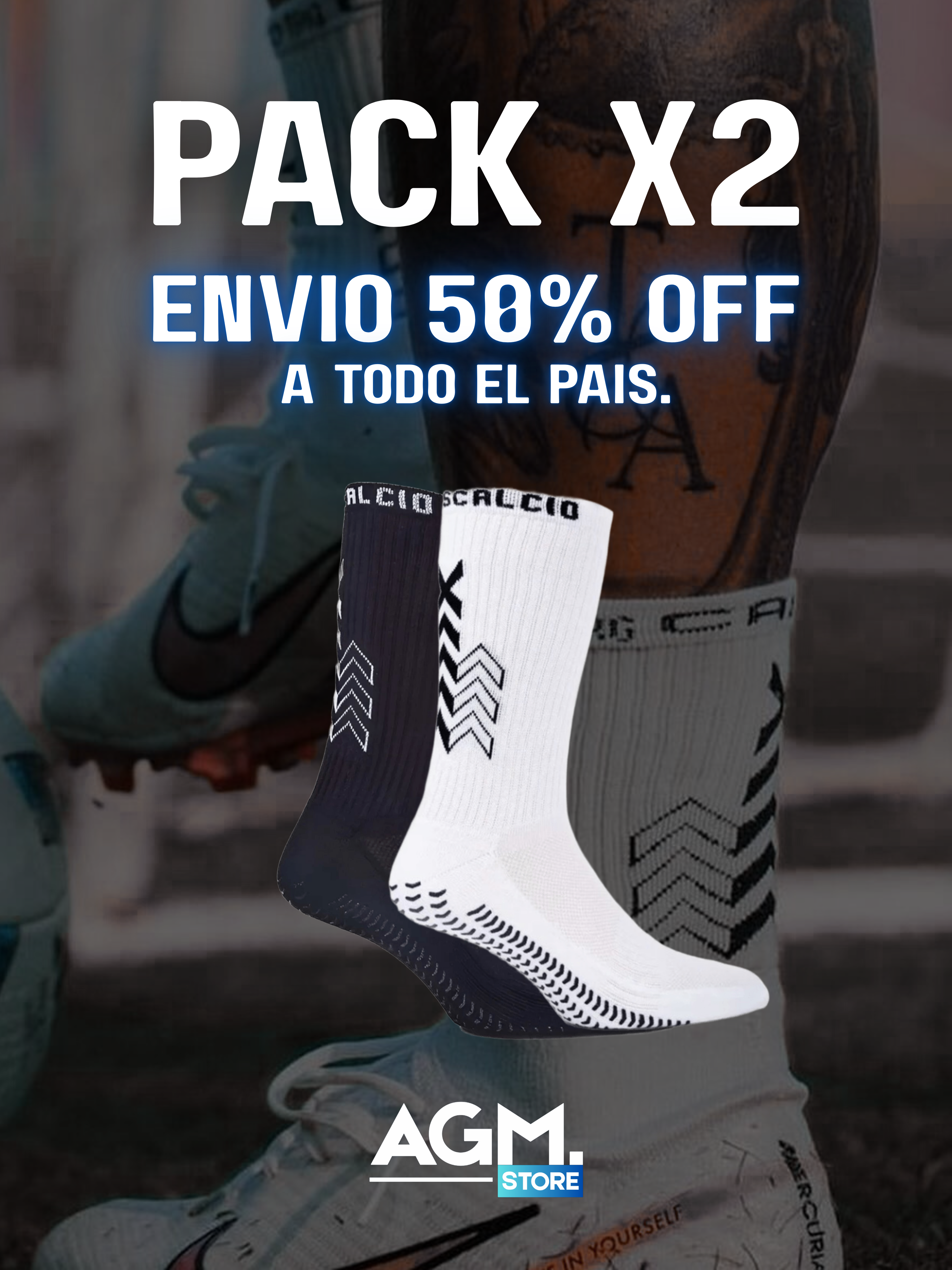 Medias Antideslizantes Calcio Pack X2 (ENVIO 50% OFF)